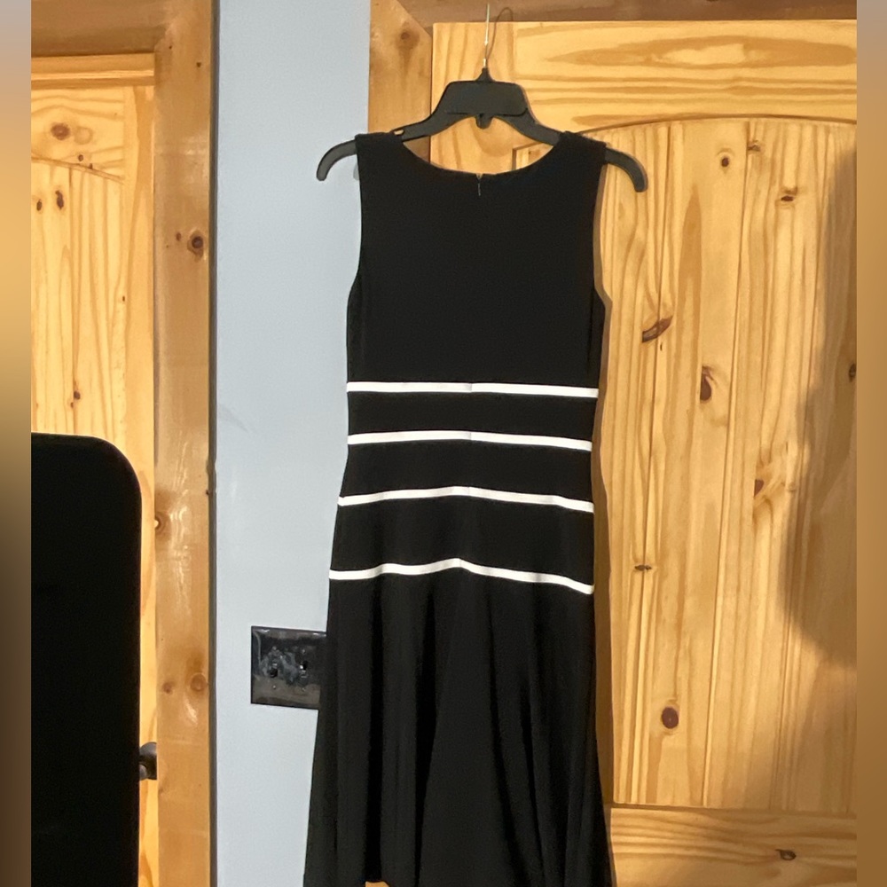 Lauren Ralph Lauren‎ Black White Stripe Dress Size 4 - Picture 3 of 3